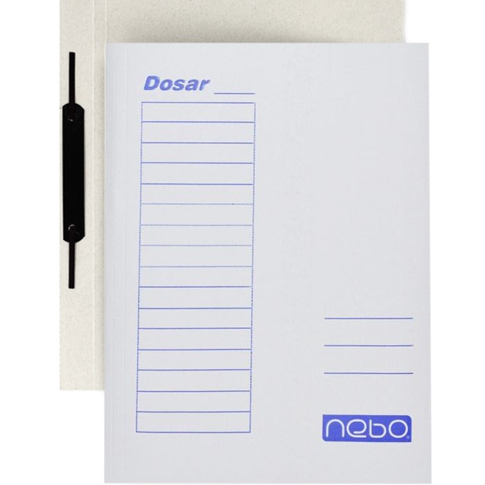 Dosar cu sina metalica, format A4, carton alb - imagine 4